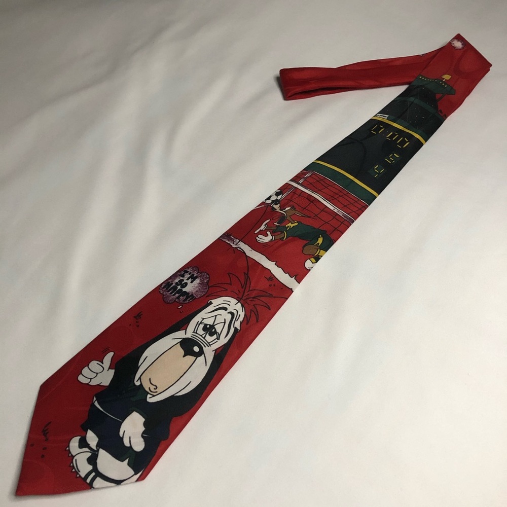 Vintage Droopy & Wolf Soccer Cartoon Necktie